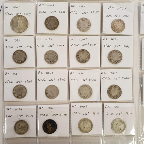 251 - A collection of Canadian 50c and 25c coins, see condition reports for full listings