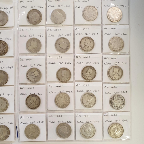 251 - A collection of Canadian 50c and 25c coins, see condition reports for full listings