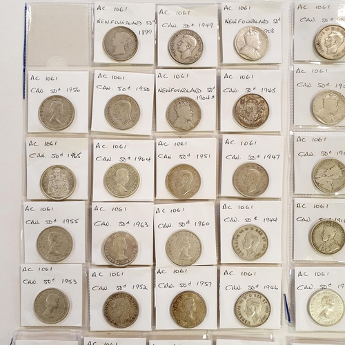 251 - A collection of Canadian 50c and 25c coins, see condition reports for full listings