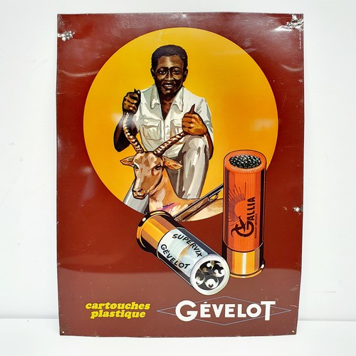 52 - A metal sign, Gevelot Cartridges, 58 x 42 cm