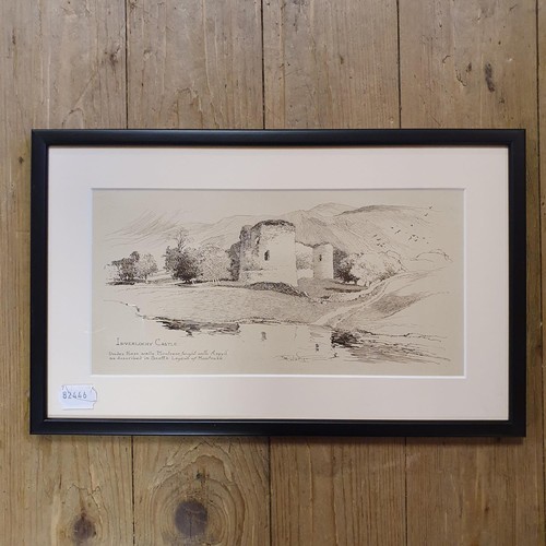 63 - Frank Patterson (1871-1952), Inverlochy Castle pen and ink, signed, 15 x 31 cm