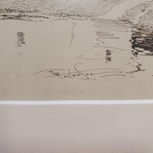 63 - Frank Patterson (1871-1952), Inverlochy Castle pen and ink, signed, 15 x 31 cm