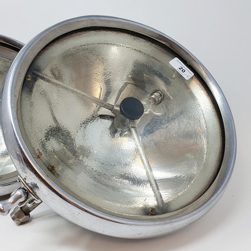 20 - A pair of Lucas electric chrome headlamps, 30 cm diameter (2)