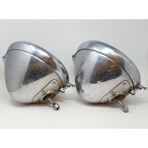 20 - A pair of Lucas electric chrome headlamps, 30 cm diameter (2)