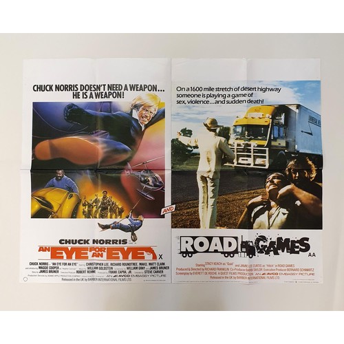 197 - An Eye For An Eye/Road Games (1970s), British quad double bill film poster, 76 x 101 cm