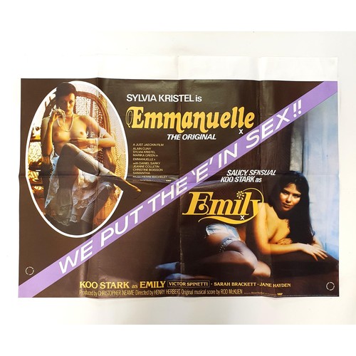 201 - Emmanuelle/Emily (1970s), British quad double bill film poster, 76 x 101 cm