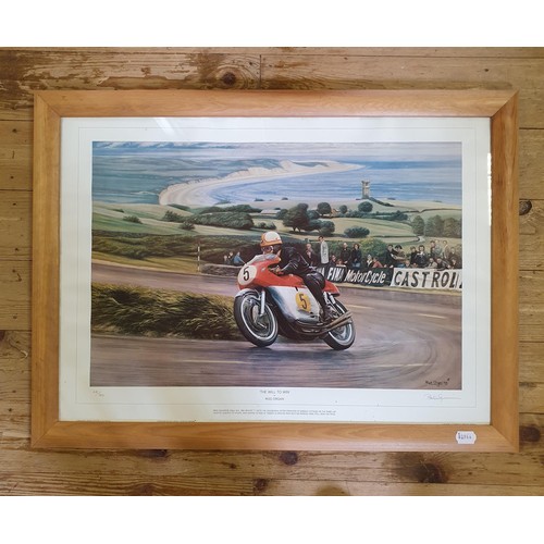 109 - A Rod Organ limited edition print, Mike Hailwood, The Will to Win, 418/500, 49 x 69 cm (overall), fr... 