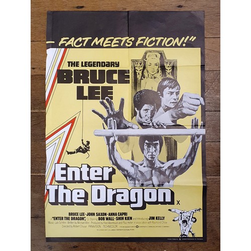 219 - Bruce Lee Enter The Dragon (1972), half British quad double bill film poster