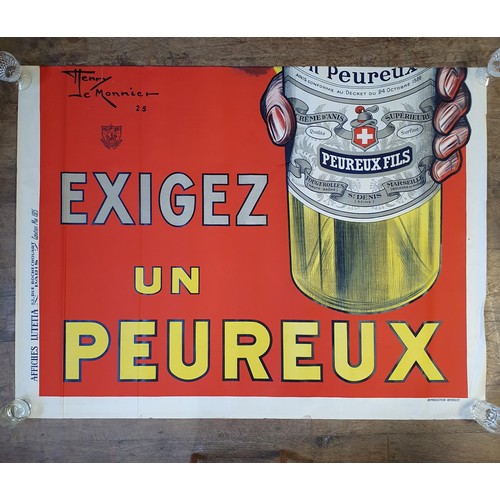 254 - A vintage French poster, Peureux Fils, dated 1925, 320 x 121 cm