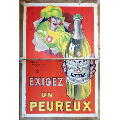 254 - A vintage French poster, Peureux Fils, dated 1925, 320 x 121 cm