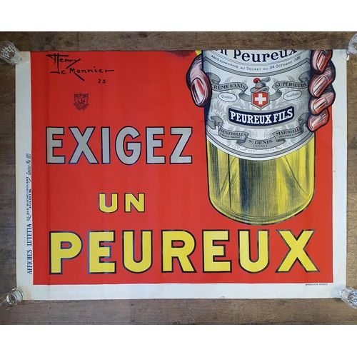 256 - A vintage French poster, Peureux Fils, dated 1925, 320 x 121 cm