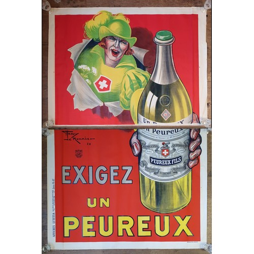 256 - A vintage French poster, Peureux Fils, dated 1925, 320 x 121 cm