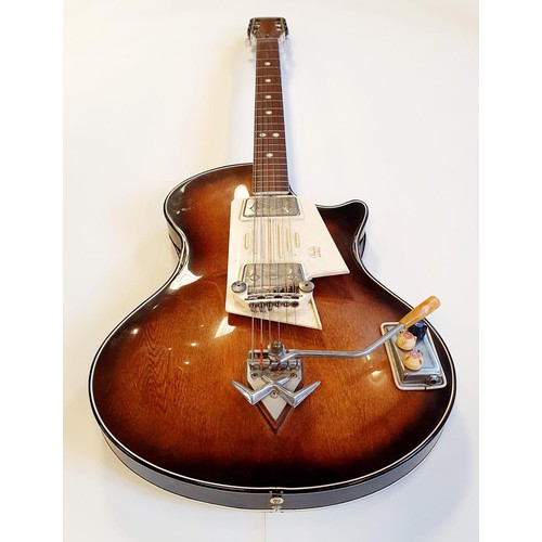 262 - A rare Wandre Davoli electric guitar, 1960s, bought new by the owners late husband