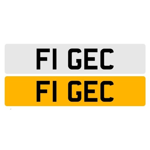 88 - A registration number, F1 GEC, on retention