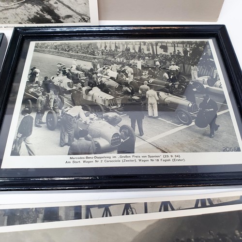 130 - Motor Sport, July 1945, and a group of monochrome photographs, including 1930's Mercedes-Benz race c... 