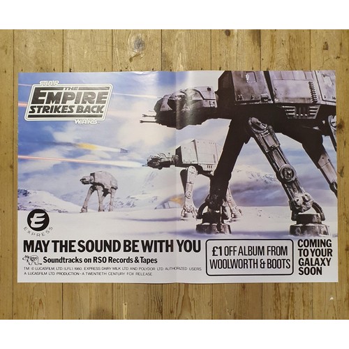 160 - Rare Star Wars: The Empire Strikes Back (1980) British soundtrack poster 74 x 48.5 cm    Provenance:... 