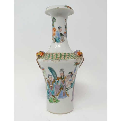 301 - A Chinese vase, decorated figures, 19 cm high