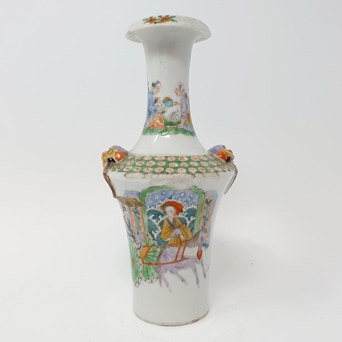 301 - A Chinese vase, decorated figures, 19 cm high