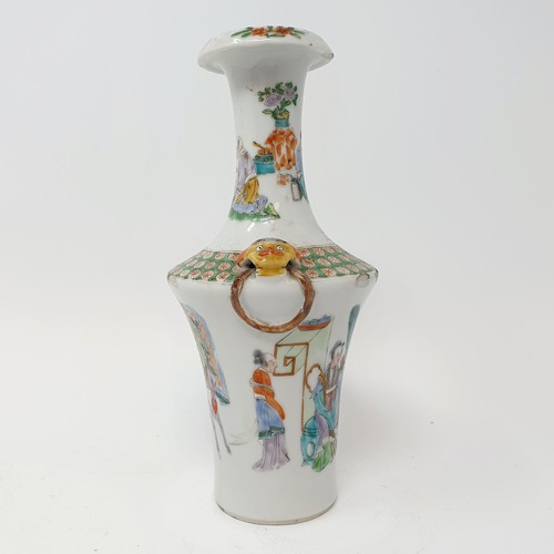 301 - A Chinese vase, decorated figures, 19 cm high