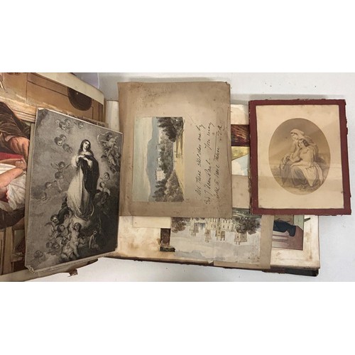 590 - A 19th century scrap book, binding poor