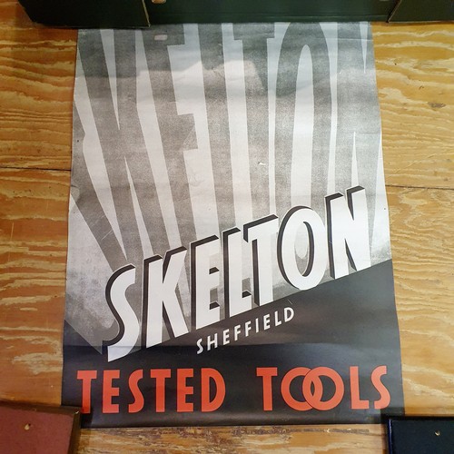 153 - Assorted Skelton Tested Tools advertising posters, and other advertising items (box)