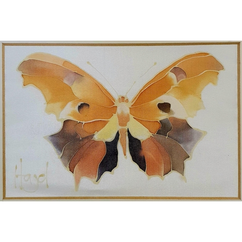 524 - Haget, set of four studies of butterflies, batiks, 15 x 20 cm (4)