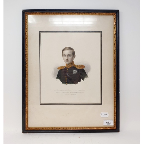 673 - A print of Grand Duke Konstantine Nikolayevich, Russian Admiral, 28 x 23 cm