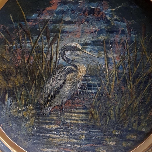 685 - English school, study of a heron, 30 cm diameter