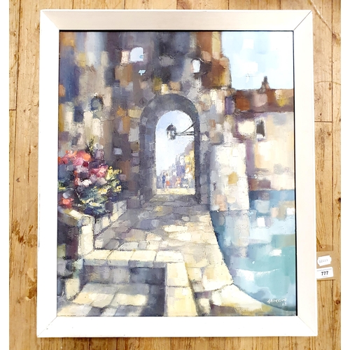 777 - Harrison, an archway, oil on canvas, signed and dated '62, 61 x 48 cm