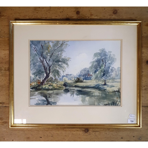 780 - Rupert Horsley, Meadowsweet, The Garden, watercolour, unsigned, 32 x 45 cm, gallery label verso