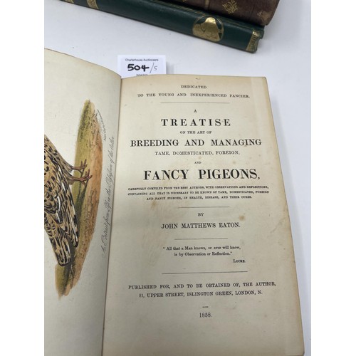 504 - Miall (Bernard), Pigeons & Spiders, Eaton (John Matthews) A Treaties On The Art Of Breeding And Mana... 