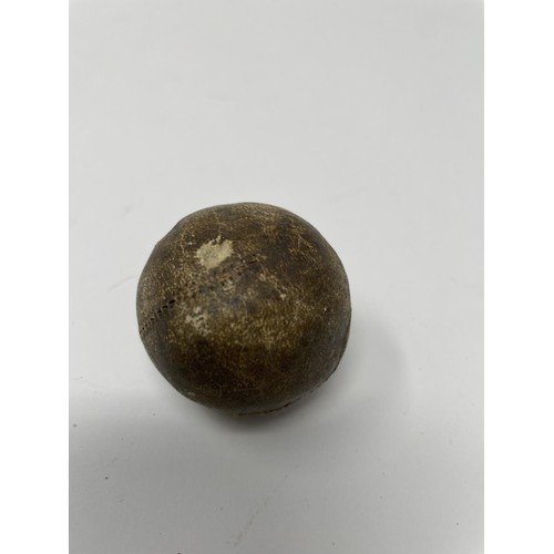 537 - A 19th century Feathery leather golf ball