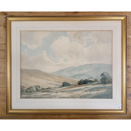 723 - Edwin Harris, landscape, watercolour, signed, 53 x 74 cm