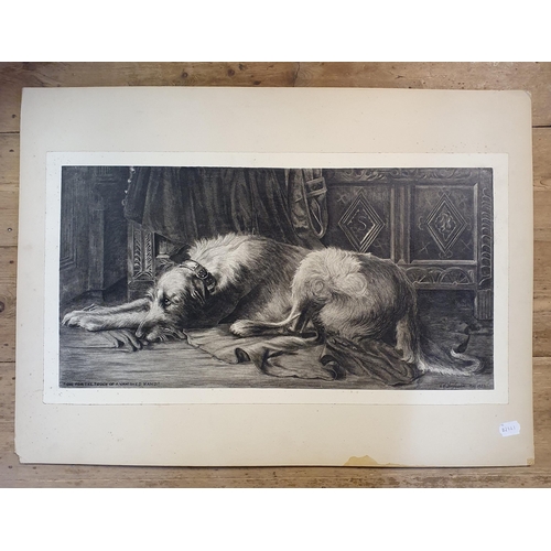 796 - C F Hancock, Oh For The Touch Of A Vanished Hand, study of a hound, pen and ink, signed and dated Ma... 