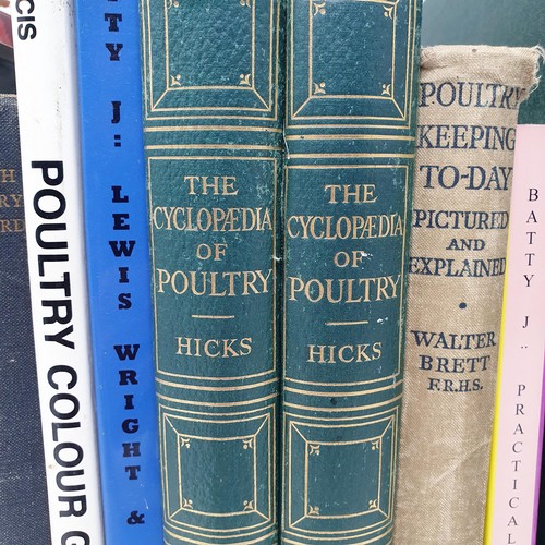 584 - The Cyclopedia of Poultry, 2 vols. and assorted other Poultry books (box)