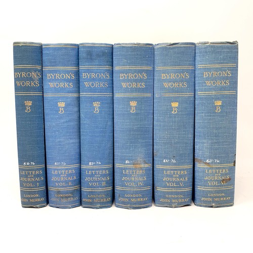 592 - Byron, Works of, 11 vols., and Coneay (Sir Martin), Great Masters 1400-1800, 1903, binding poor/page... 