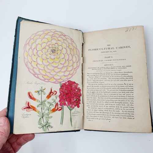 616 - The Floricultural Cabinet, illustrated hand coloured botanical engravings, cloth, binding poor