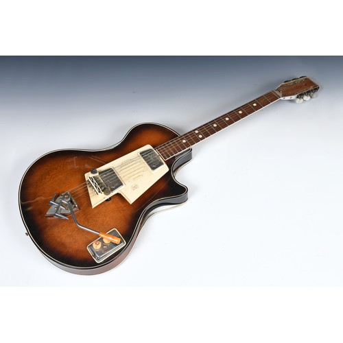 262 - A rare Wandre Davoli electric guitar, 1960s, bought new by the owners late husband