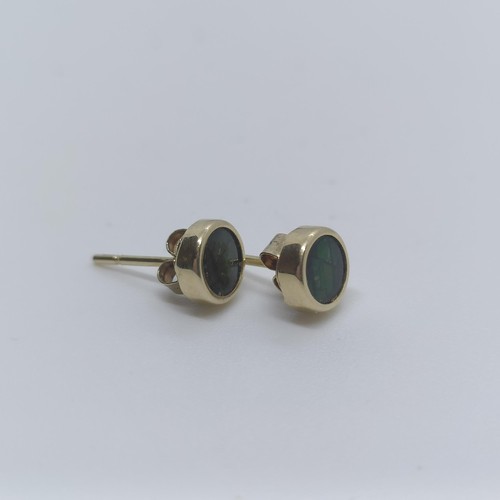 112 - A pair of 14ct gold stud earrings  
Provenance: From a large single owner collection of jewellery co... 