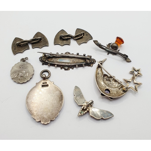 28 - A silver brooch, reading Fanny, and assorted other jewellery