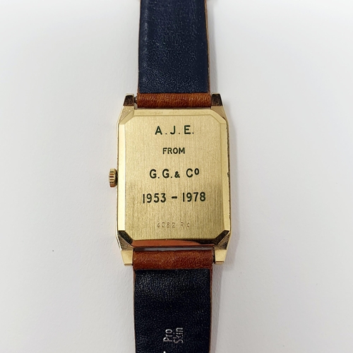 468 - A gold plated Girard Perregaux wristwatch on a leather strap