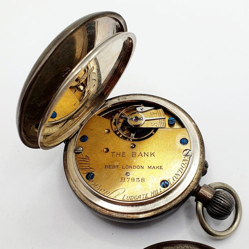 470 - A silver open face pocket watch, by W Benson, another, and a silver Albert