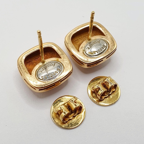 62 - A pair of Boodles Amare 18ct gold, platinum and diamond set ear studs 
Provenance: From a large sing... 