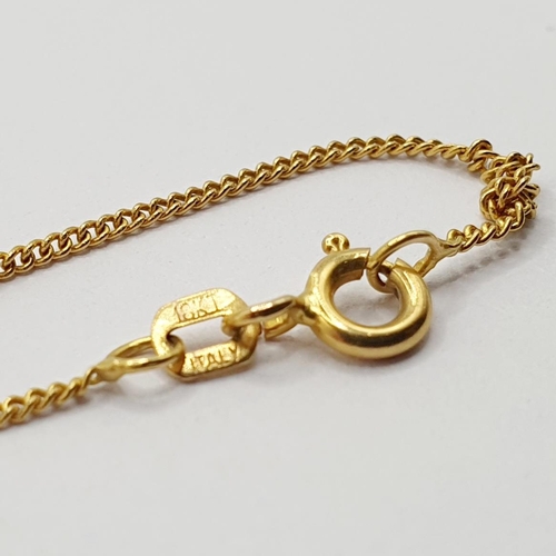 81 - An Italian 18ct gold chain, with a yellow metal and yellow stone pendant, in the form of a key  Prov... 