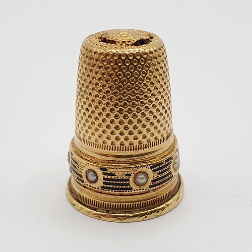 98 - A 19th century yellow metal thimble