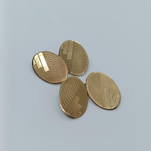 157 - A pair of 9ct gold cufflinks, 5 g  Provenance: From a large single owner collection of jewellery con... 