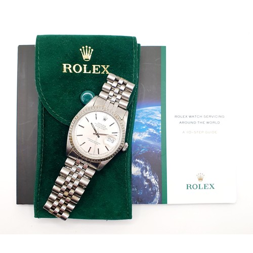 463 - A gentleman's stainless steel Rolex Oyster Perpetual Datejust, with Rolex bag and paperwork
Provenan... 