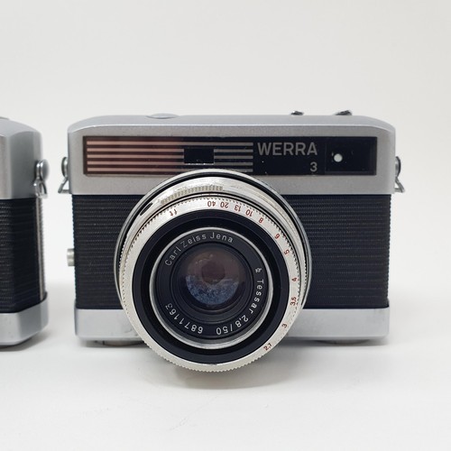 7 - An Olympus Trip 35 camera, a Carl Zeiss Werra 1 camera, a Werra 3 camera, an underwater camera, and ... 