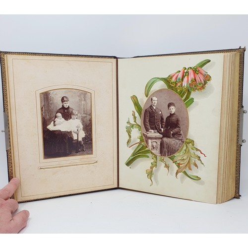 87 - A late 19th/early 20th century leather bound photograph album