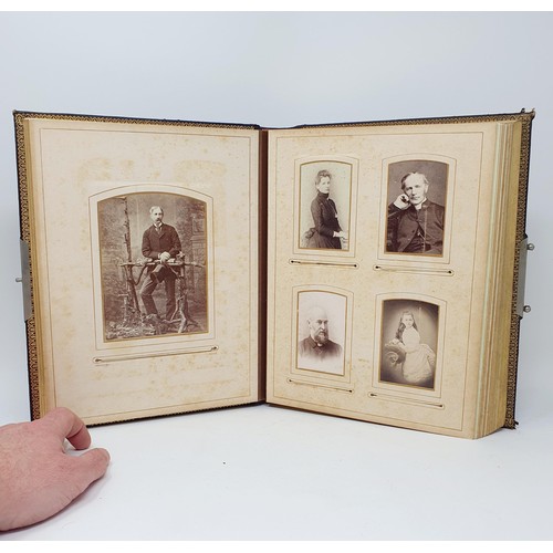 87 - A late 19th/early 20th century leather bound photograph album